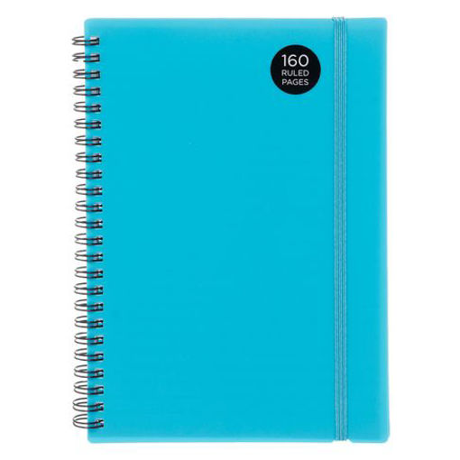 Picture of WHS A5 NOTEBOOK W/B PP RULED BLUE160PGS